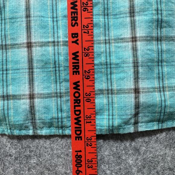 Wrangler Shirt Mens 3XL Blue Plaid Western‎ Snap Pearl Pockets Cowboy Rodeo - Picture 6 of 7